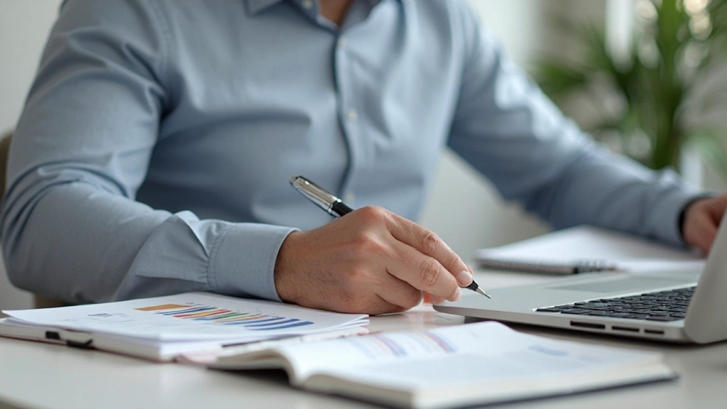 Профессиональное фото человека, составляющего долгосрочный финансовый план с графиками и таблицами